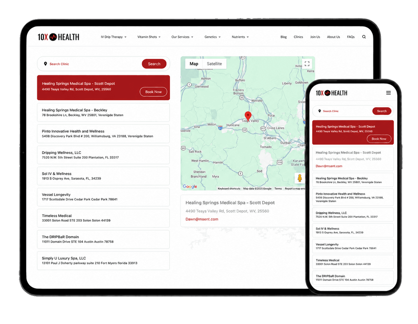 Booking portal mockup