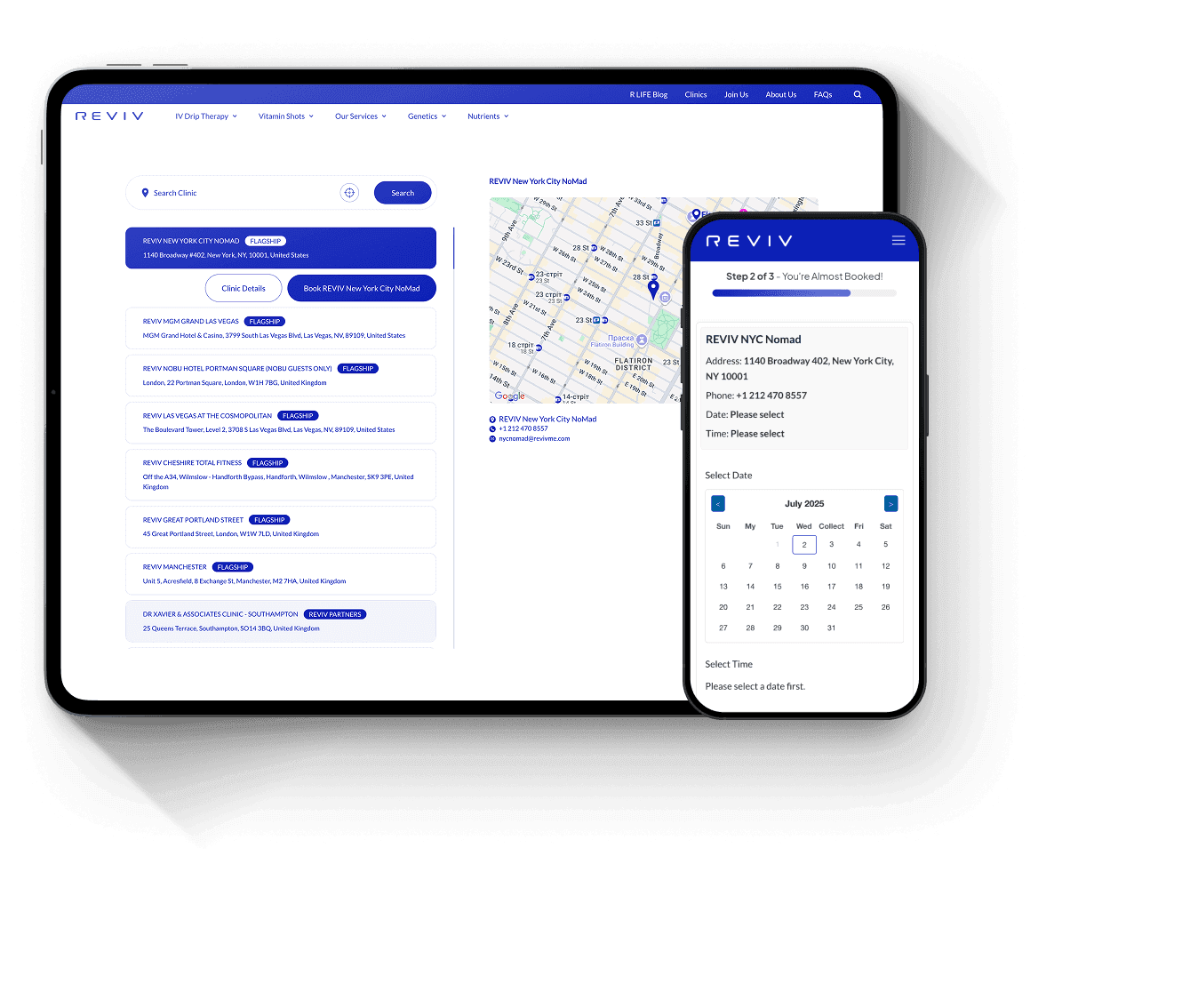 Booking portal mockup